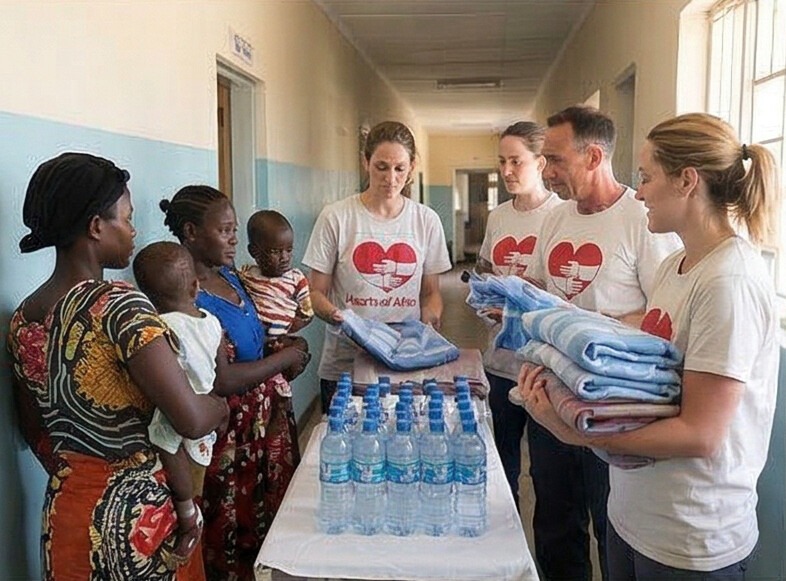 Hearts of Africa volunteers delivering supplies